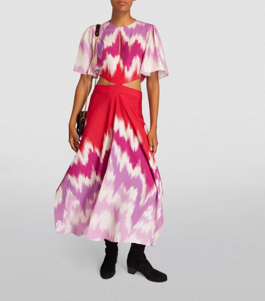 Tie-Dye Print Midi Dress商品第2张图片规格展示