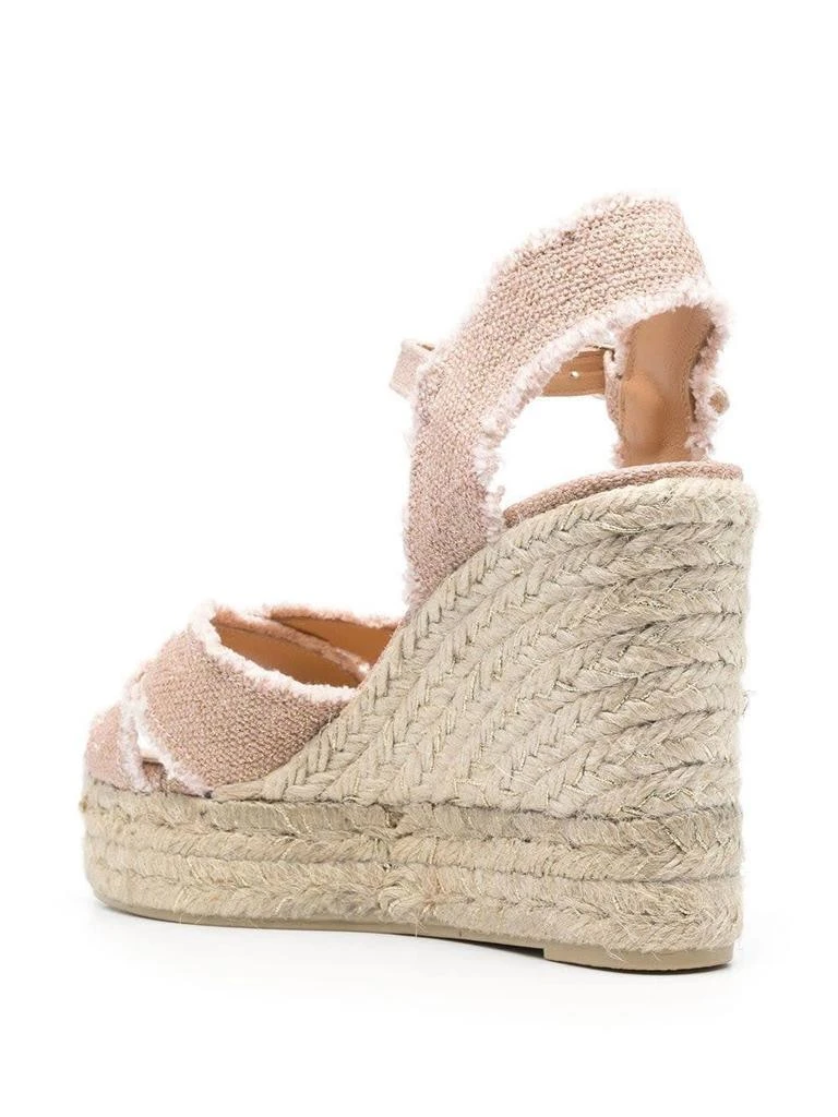 商品CASTAÑER|Bromelia Wedge Espadrille In Pink Linen With Gold Glitter,价格¥960,第3张图片详细描述