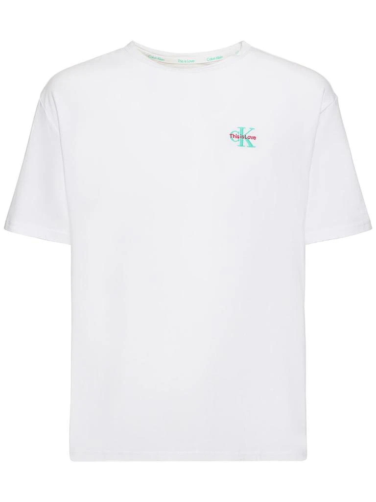 商品Calvin Klein|Pride Logo Embroidery Cotton T-shirt,价格¥364,第1张图片