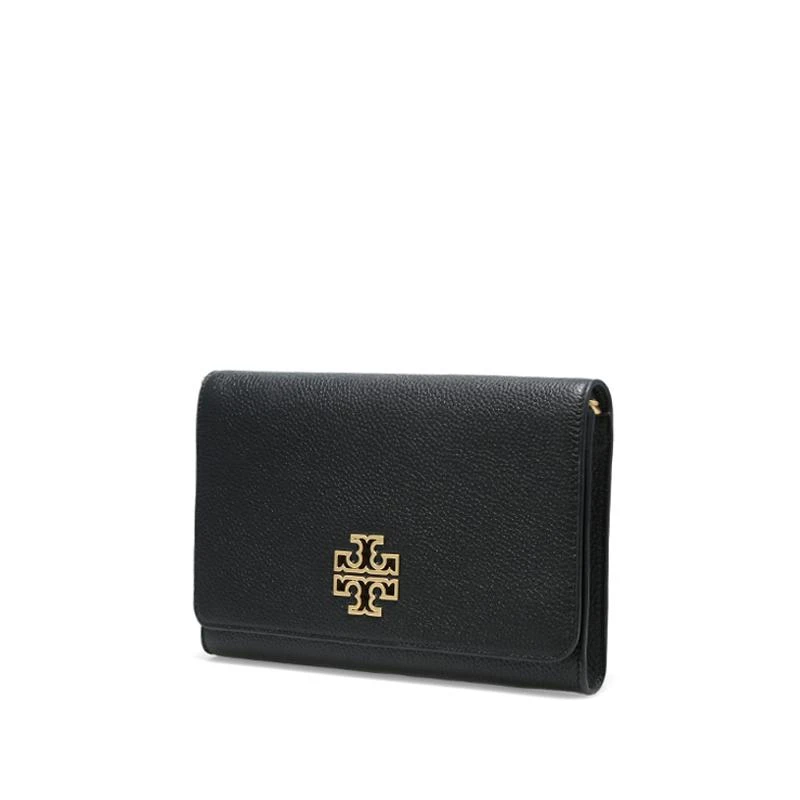 商品[国内直发] Tory Burch|托里·伯奇 TORY BURCH 奢侈品 TB女包 Britten Clutch黑色金属logo牛皮革斜挎链条包 73507 001,价格¥2351,第4张图片详细描述