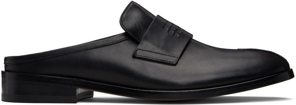 Mocassins noirs à logo en relief image 2