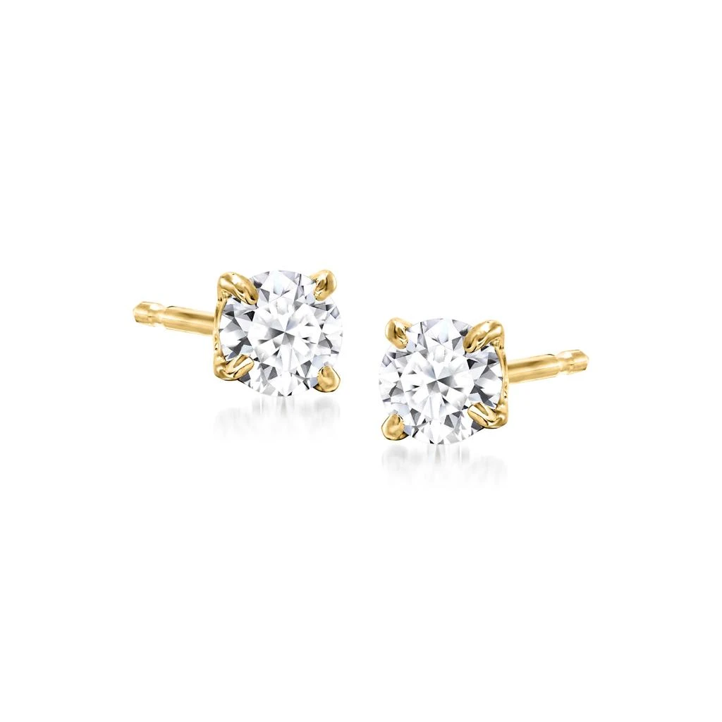 商品Ross-Simons|Ross-Simons Lab-Grown Diamond Stud Earrings in 18kt Gold Over Sterling,价格¥1335,第1张图片