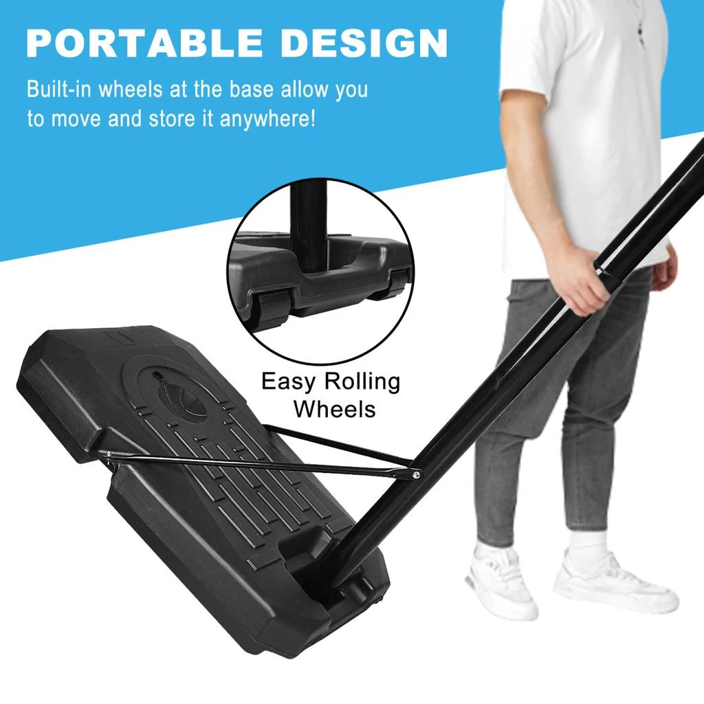 商品Simplie Fun|Portable Basketball Hoop Backboard System Stand Height Adjustable 6.6ft,价格¥2312,第2张图片详细描述