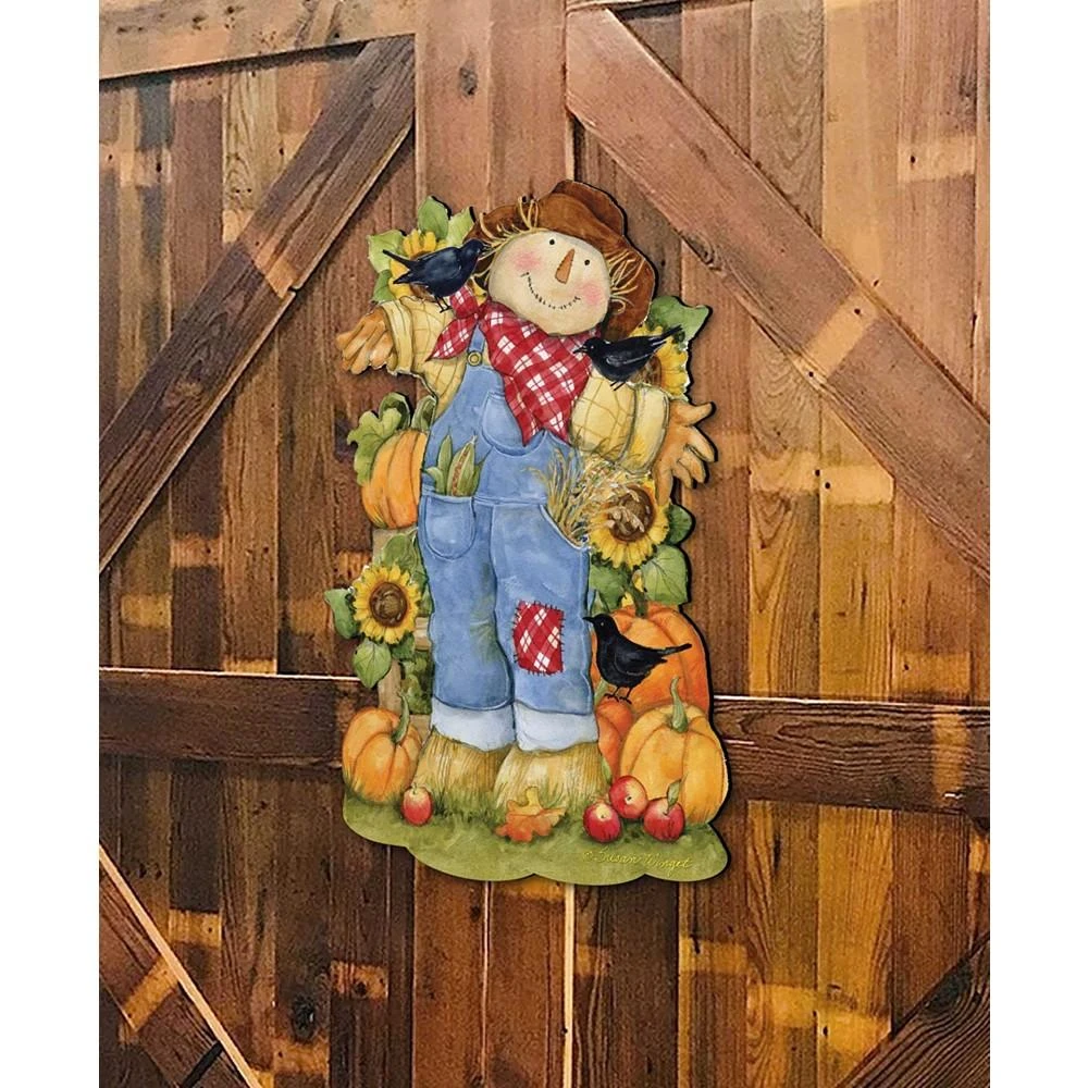 Holiday Door Decor Wall Decor Harvest Scarecrow Wooden Sign S. Winget 商品