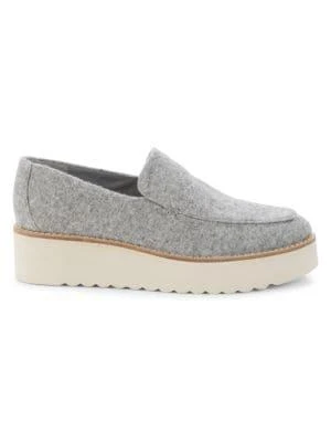 商品Vince|Zeta Wool-Blend Slip-On Wedges,价格¥591,第1张图片