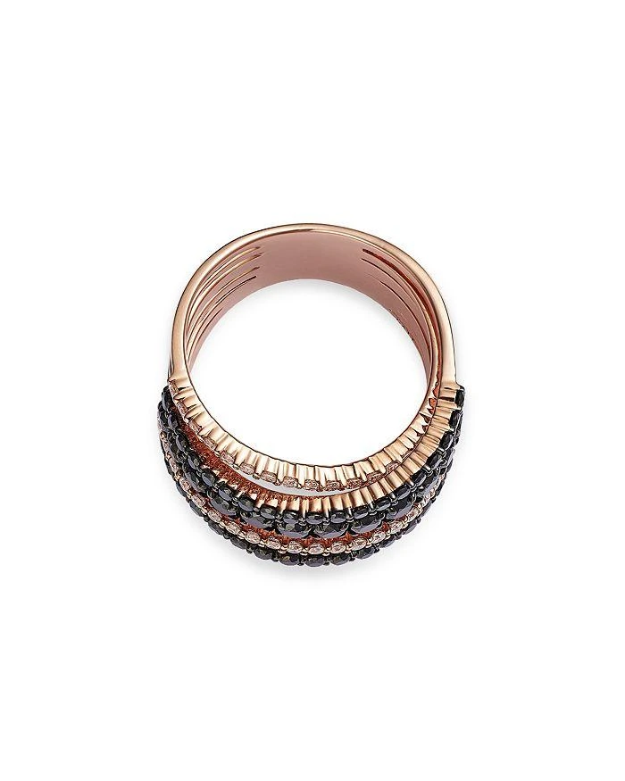 商品Bloomingdale's Fine Collection|Bloomingdale's Bloomingdale's White & Black Diamond Crisscross Ring in 14K Rose Gold, 1.86 tcw,价格¥29388,第3张图片详细描述