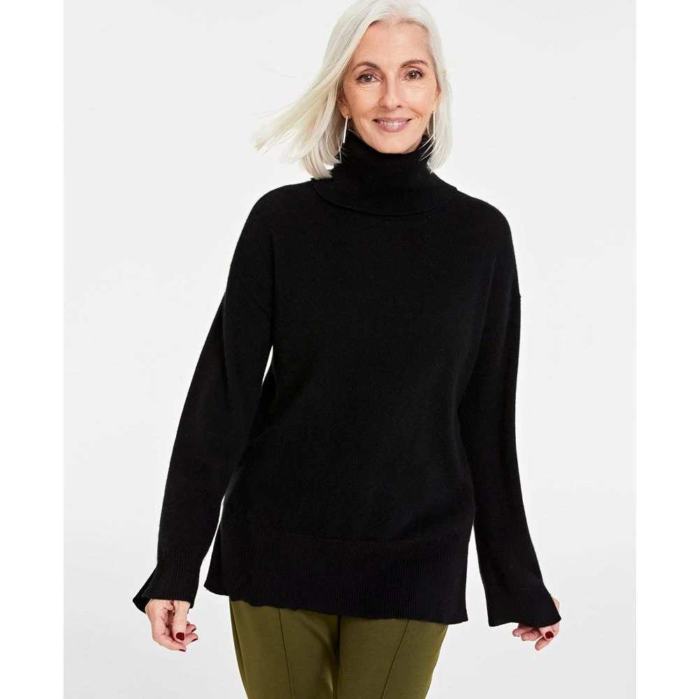 商品Charter Club|Women's 100% Cashmere Turtleneck Split-Hem Sweater, Created for Macy's,价格¥152,第1张图片