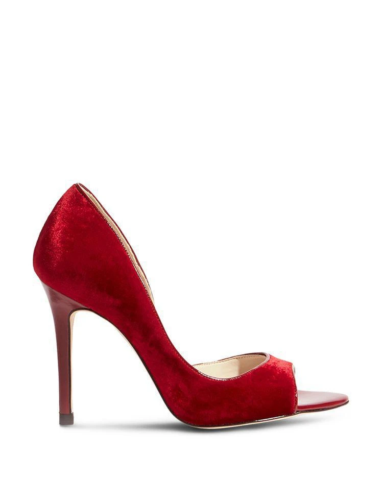 商品KAREN MILLEN|Women's Velvet Court Peep Toe Pumps,价格¥861,第2张图片详细描述