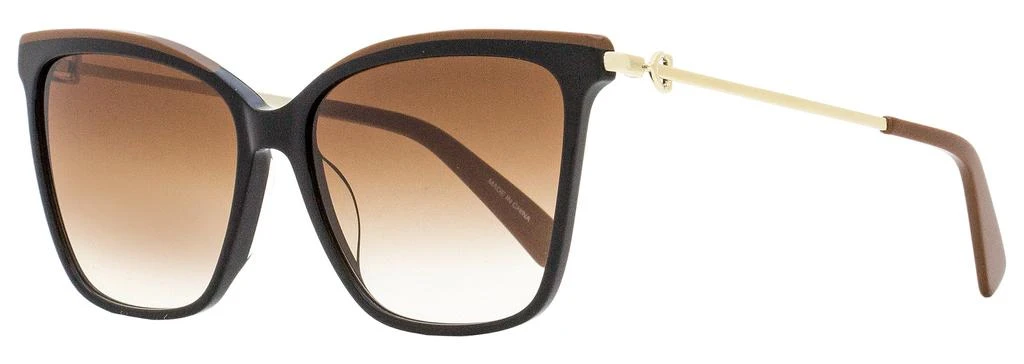 商品Longchamp|Women's Square Sunglasses LO683S 001 Black/Brown/Gold 56mm,价格¥475,第1张图片