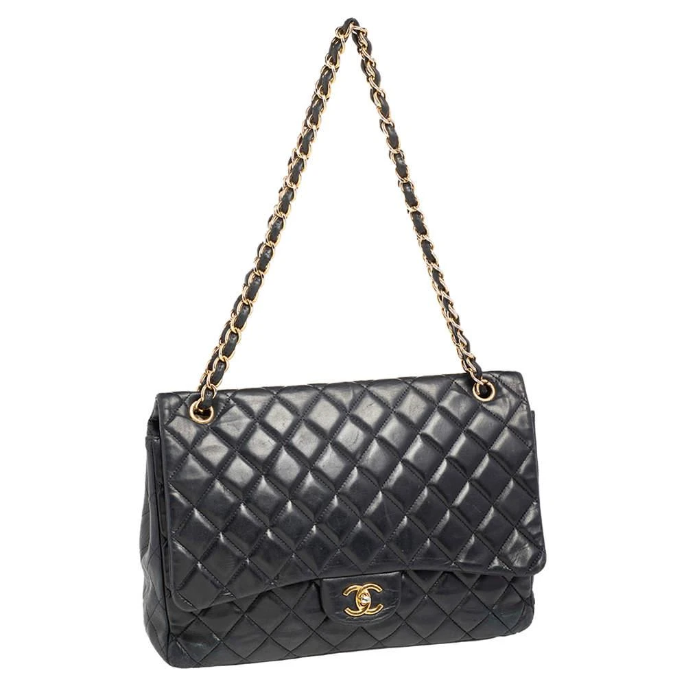 商品[二手商品] Chanel|Chanel Black Quilted Leather Maxi Classic Flap Bag,价格¥12711,第3张图片详细描述