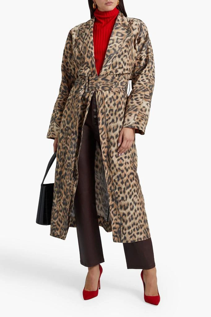 商品Victoria Beckham|Belted leopard-print shell trench coat,价格¥2422,第4张图片详细描述