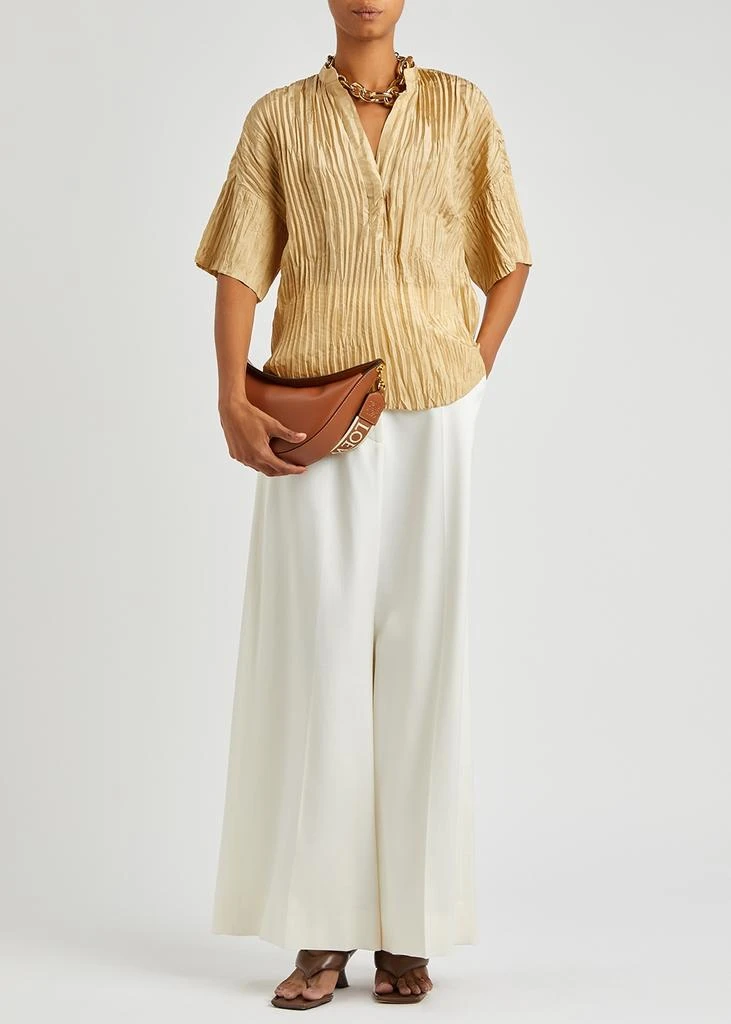 商品Vince|Gold plissé silk blouse,价格¥3334,第4张图片详细描述