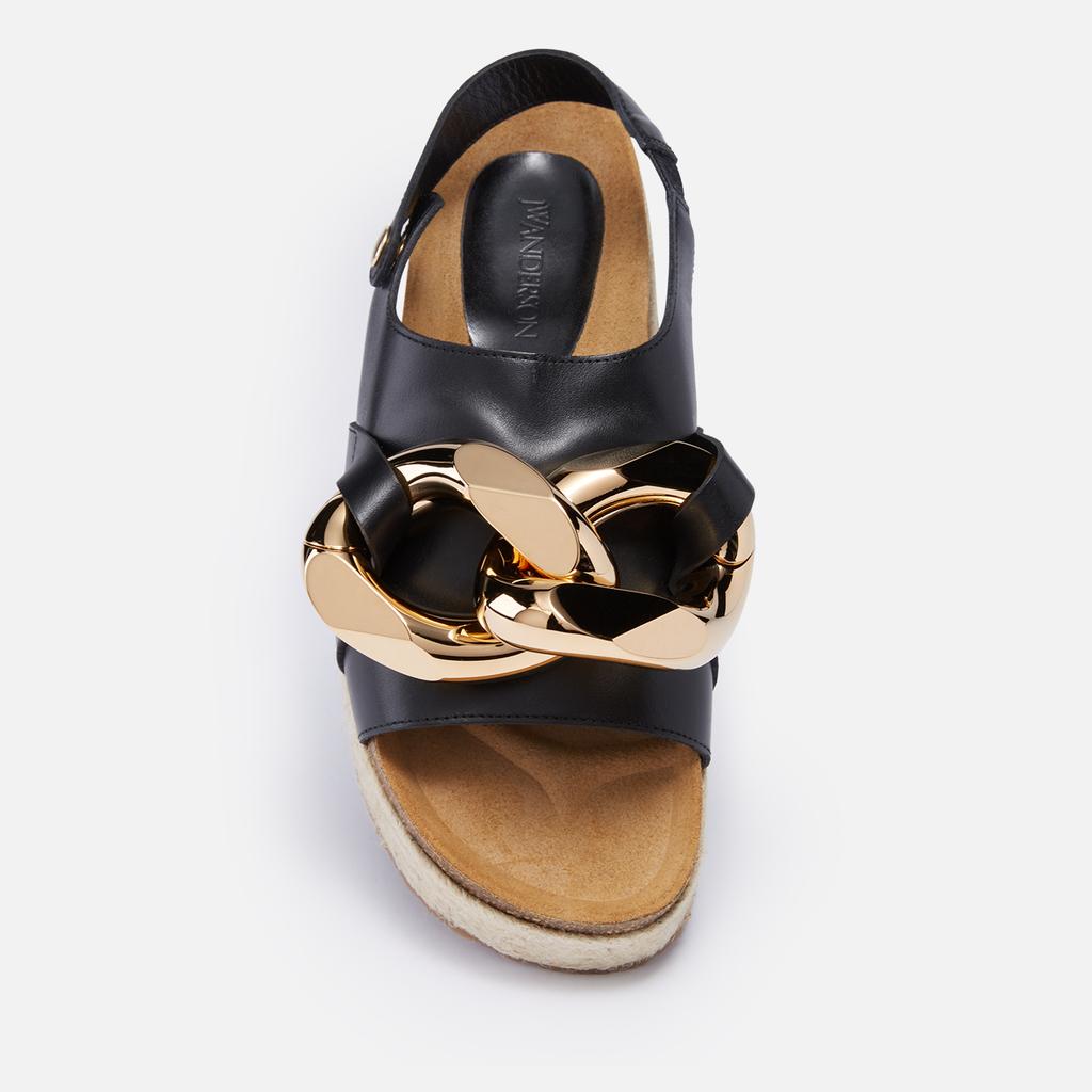 JW Anderson Women's Chain Leather Platform Espadrilles - Black商品第3张图片规格展示