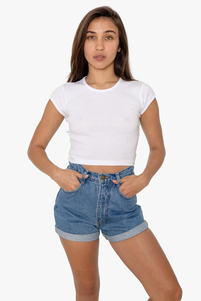 43035 - Cap Sleeve Baby Rib Crop Top 商品