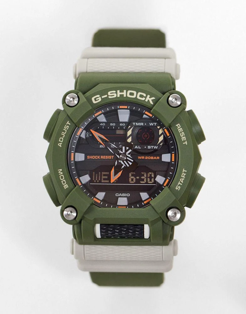 商品Casio|Casio G Shock unisex silicone watch in green GA900HC,价格¥799,第1张图片