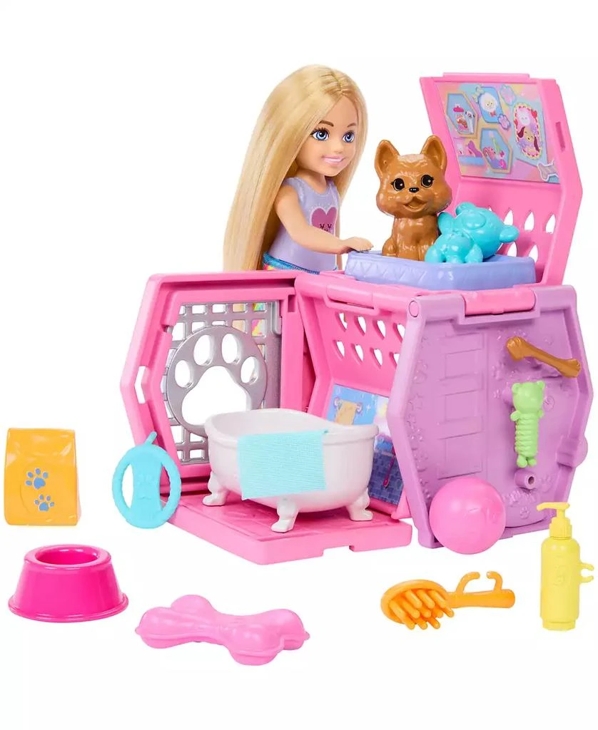 商品Barbie|Chelsea Puppy Carrier Playset, Small Doll and Dog Carrier with Puppy Accessories,价格¥146,第4张图片详细描述