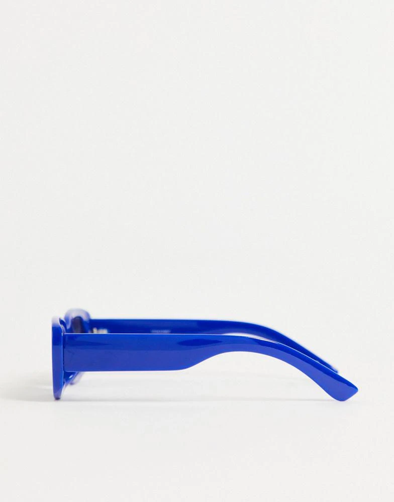 商品ASOS|ASOS DESIGN mid rectangle sunglasses in blue with smoke lens,价格¥76,第4张图片详细描述