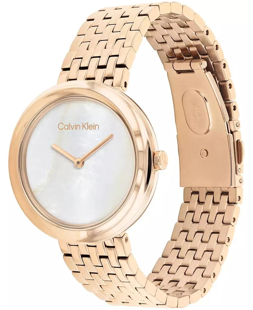 商品Calvin Klein|Women's 2H Quartz Carnation Gold-Tone Stainless Steel Bracelet Watch 34mm,价格¥1422,第2张图片详细描述