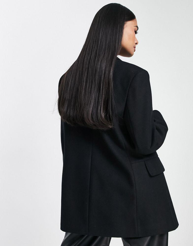 Topshop oversized blazer coat in black商品第2张图片规格展示