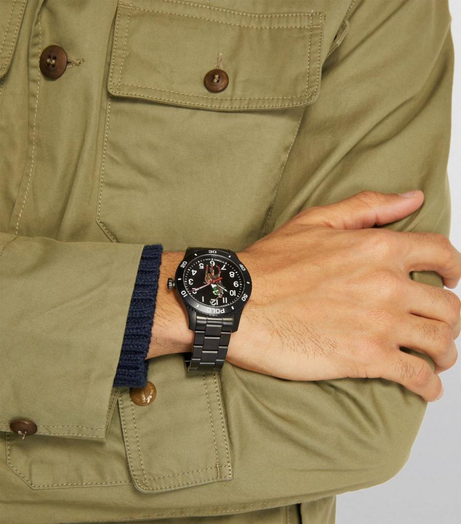 商品Ralph Lauren|Stainless Steel Polo Sport Watch 42mm,价格¥15636,第5张图片详细描述