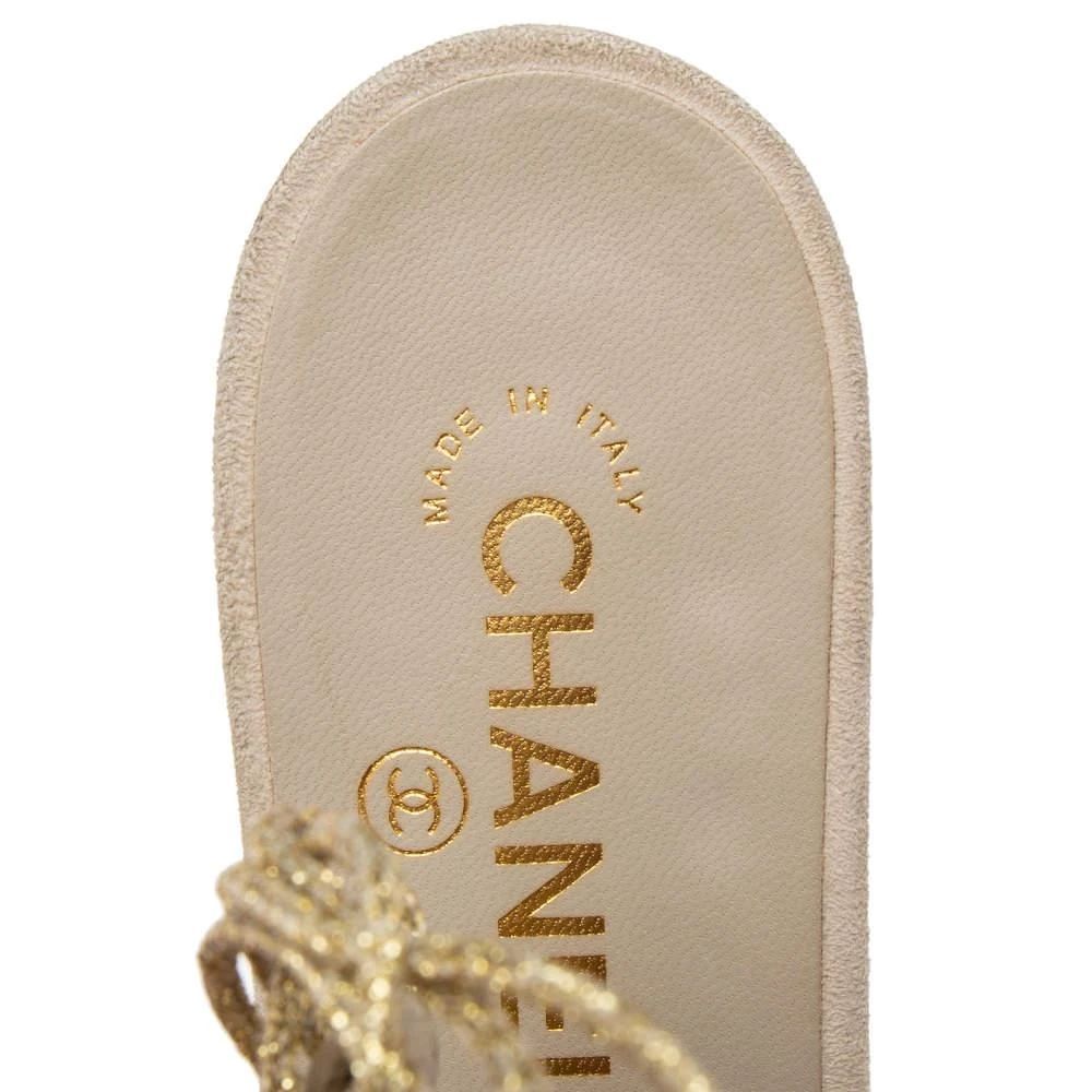 Chanel Grey Suede Ankle Wrap Mule Sandals Size 38.5 商品