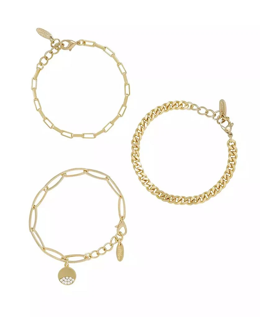 商品Ettika Jewelry|18K Gold Plated Power of Three Bracelet Set, 3 Pieces,价格¥371,第1张图片