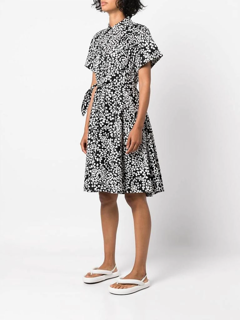 商品Diane von Furstenberg|Albus Short Sleeve Knee Length Shirt Dress in Black Love Stems,价格¥2908,第3张图片详细描述