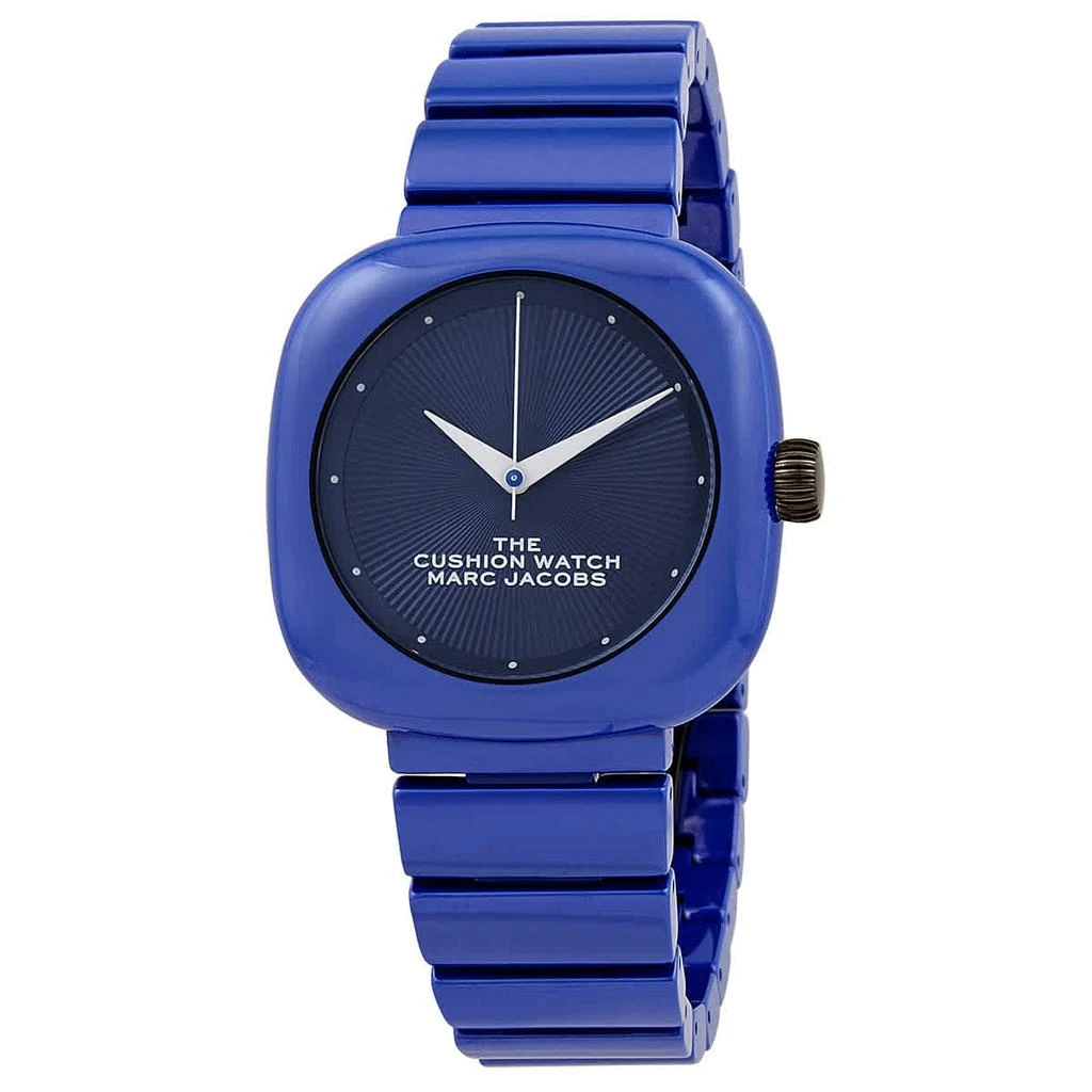 商品Marc Jacobs|Marc Jacobs The Cushion Quartz Blue Dial Ladies Watch MJ0120184712,价格¥559,第1张图片