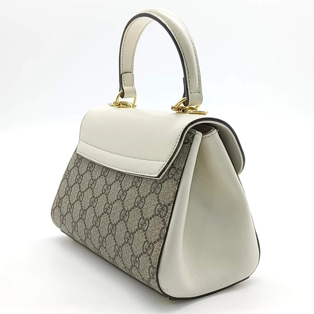 商品[二手商品] Gucci|Gucci Beige Cream Canvas and Leather Horsebit 1955 Mini Bag,价格¥13333,第4张图片详细描述