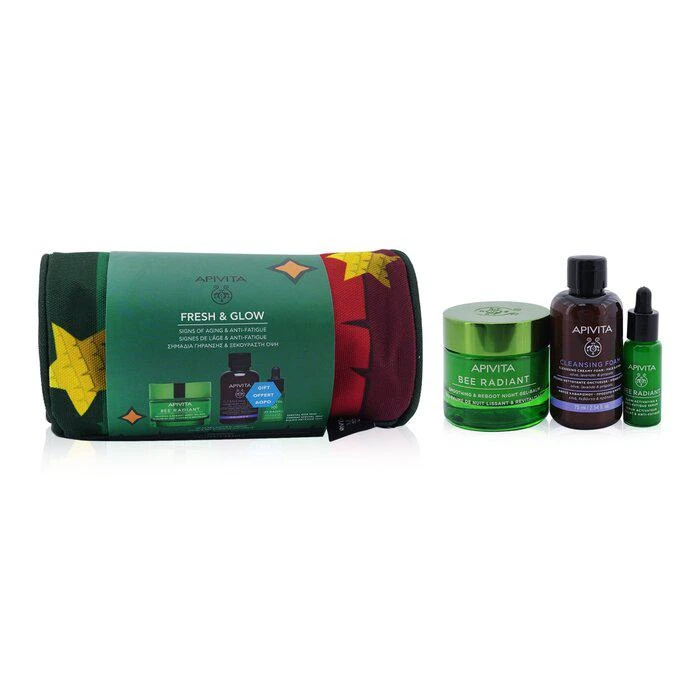 商品Apivita|Apivita 亮肌抗皱修护礼物套装：晚霜 50ml + 精华 10ml + 洁面乳 75ml + 包 3pcs+1pouch,价格¥391,第2张图片详细描述