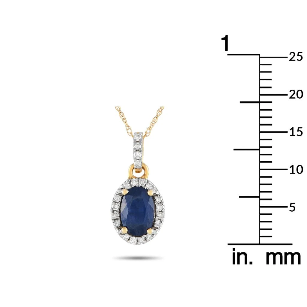 商品LB Exclusive|14K Yellow Gold 0.10ct Diamond and Sapphire Pendant Necklace PD4-16075YSA,价格¥3128,第4张图片详细描述