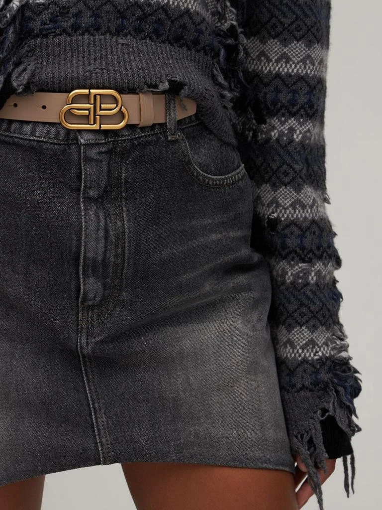 商品Balenciaga|3cm Bb Leather Belt,价格¥3041,第1张图片详细描述