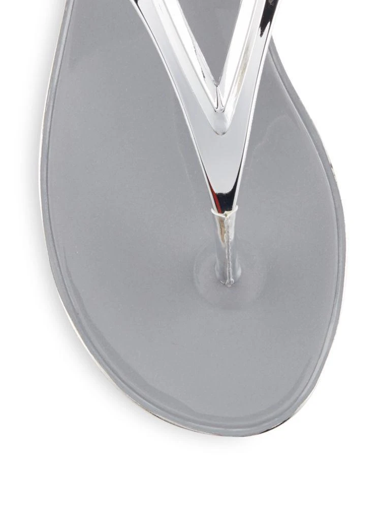 商品Stuart Weitzman|Trifecta Metallic Jelly Thong Sandals,价格¥315,第3张图片详细描述