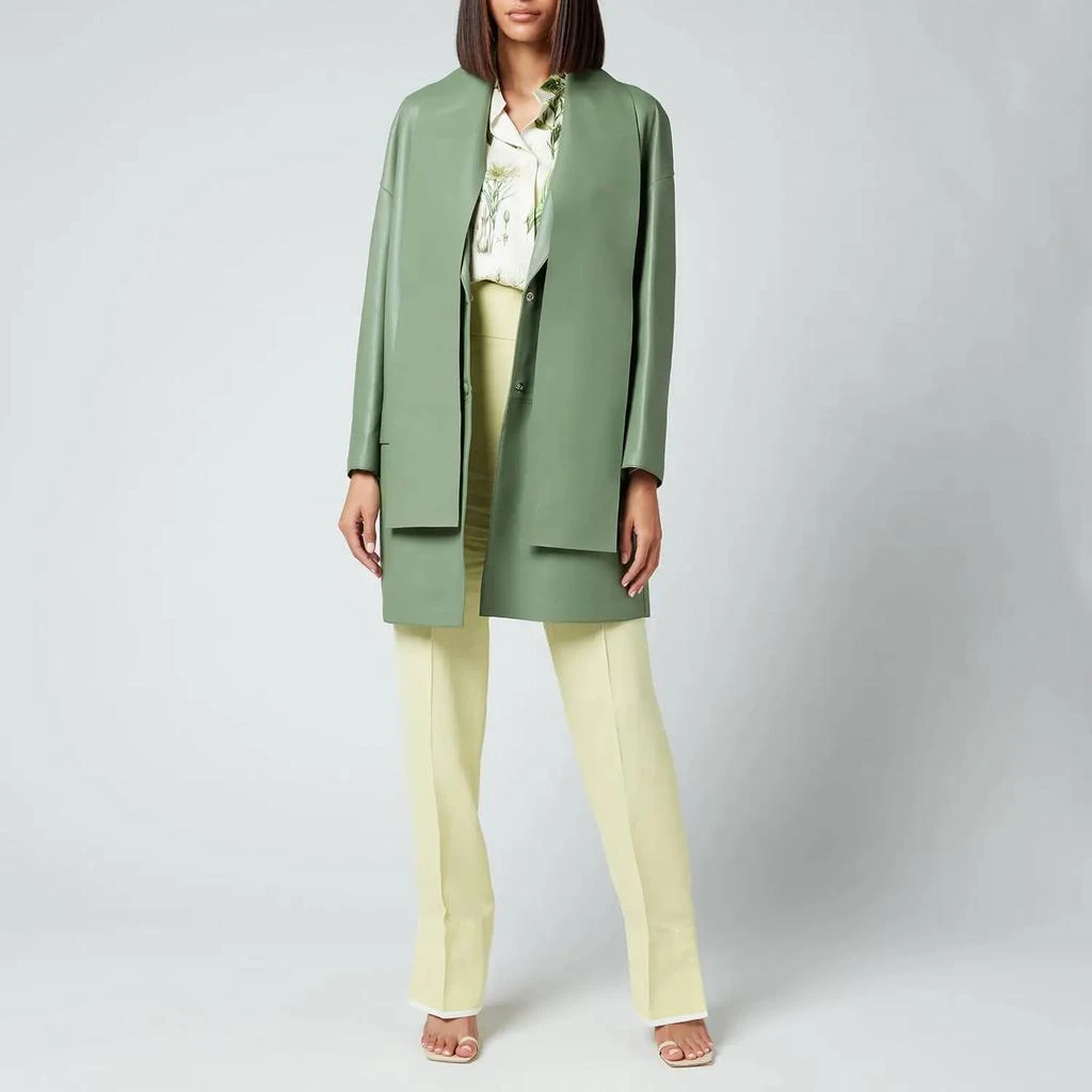 商品Salvatore Ferragamo|Salvatore Ferragamo Women's Long Leather Coat,价格¥3655,第3张图片详细描述