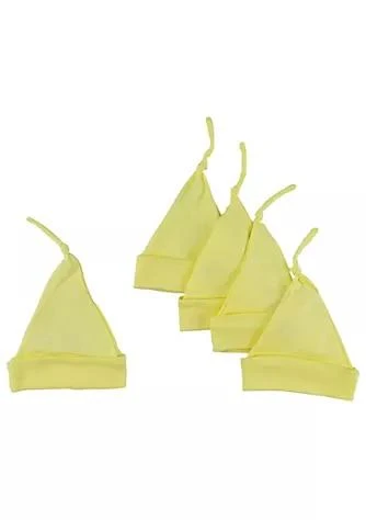 商品Bambini|Bambini Yellow Knotted Baby Cap Pack Of 5,价格¥175,第1张图片