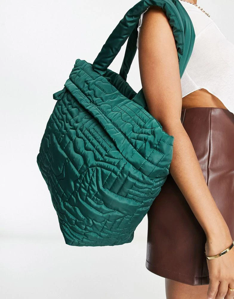 商品Topshop|Topshop Nyla abstract stitch tote in green,价格¥239,第1张图片