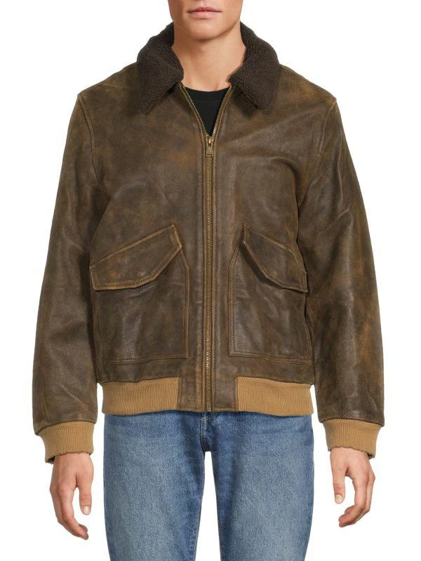 商品ZADIG & VOLTAIRE|Mate Faux Fur Trim Leather Bomber Jacket,价格¥2999,第1张图片