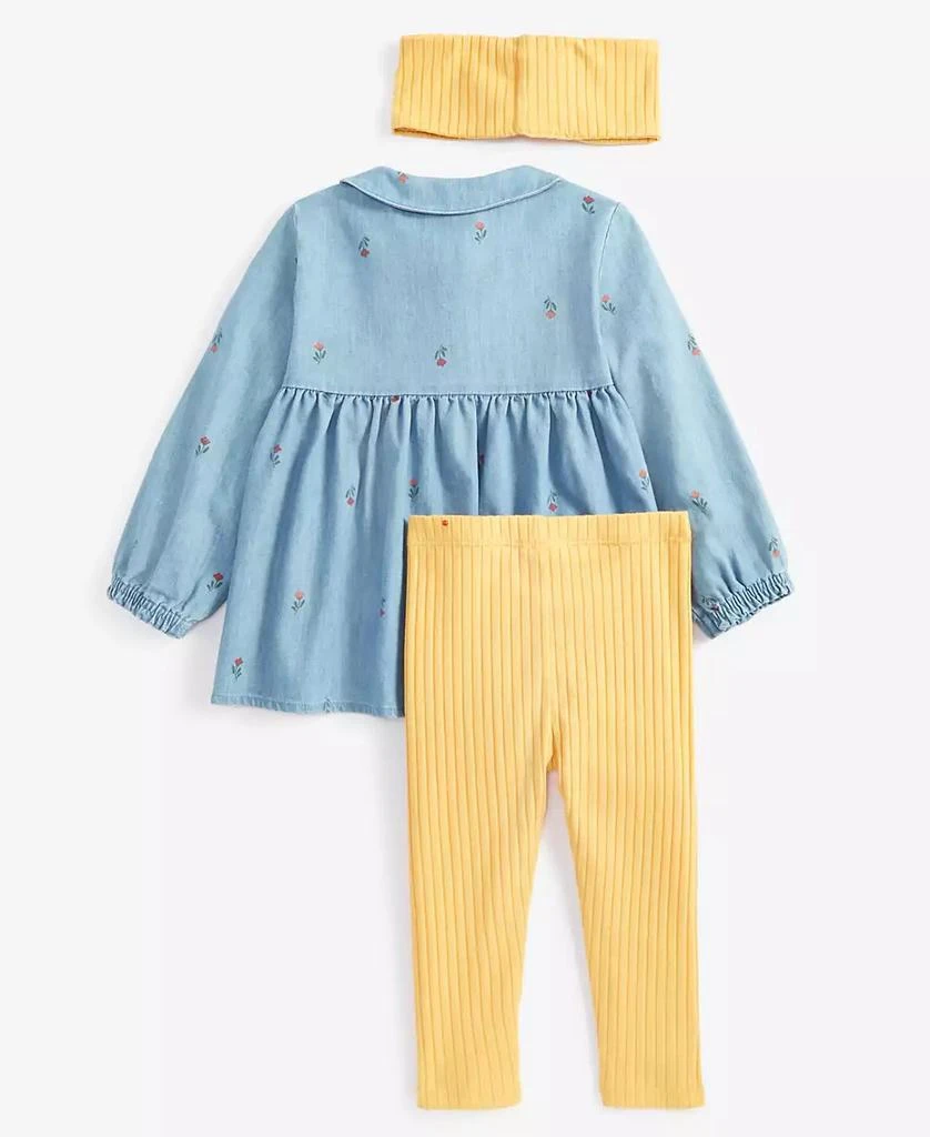 商品First Impressions|Baby Girls Headband, Chambray Tunic & Leggings, 3 Piece Set, Created for Macy's,价格¥124,第2张图片详细描述