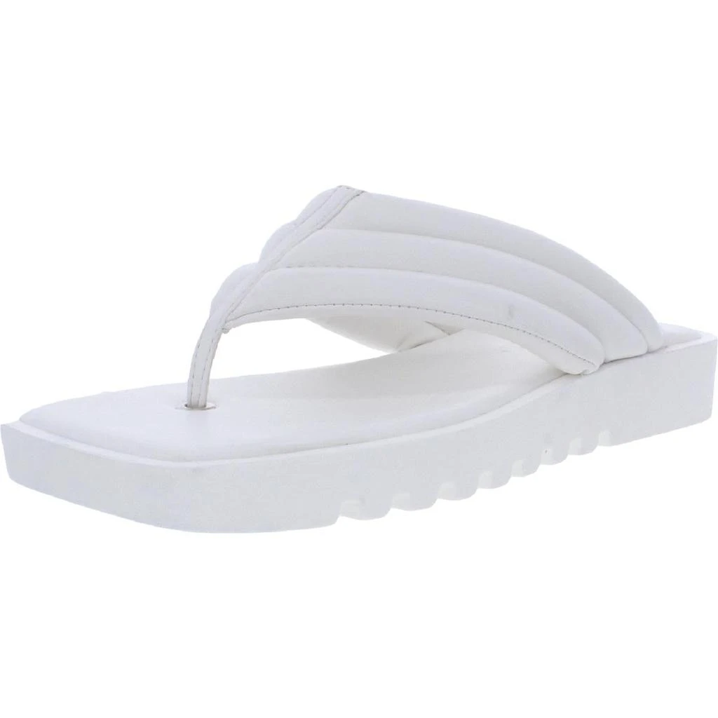 商品Steve Madden|Steve Madden Womens Boost Faux Leather Square Toe Flip-Flops,价格¥100,第2张图片详细描述