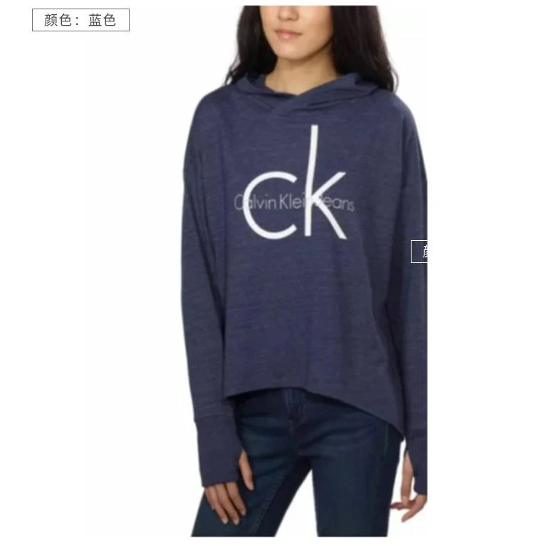 商品Calvin Klein|美国直邮Calvin Klein/CK女装LOGO连帽长袖T直邮,价格¥326,第4张图片详细描述