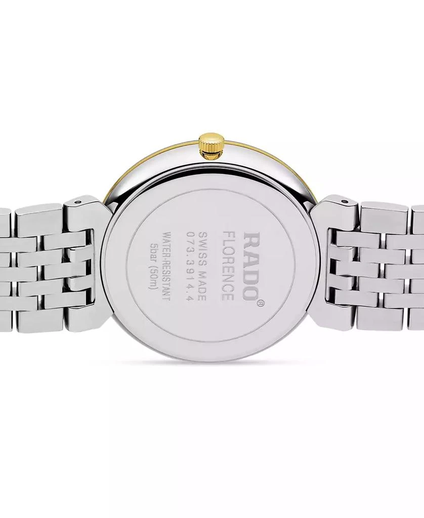 商品Rado|Florence Men's Black Stainless Steel Bracelet Watch 38mm,价格¥7509,第2张图片详细描述