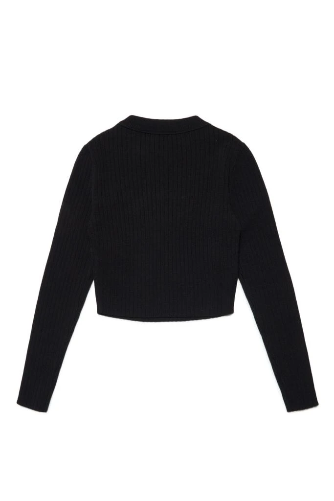 商品Diesel|Kjdesmoi Knitwear  Black Ribbed Sweater With Metal Logo,价格¥1016,第2张图片详细描述