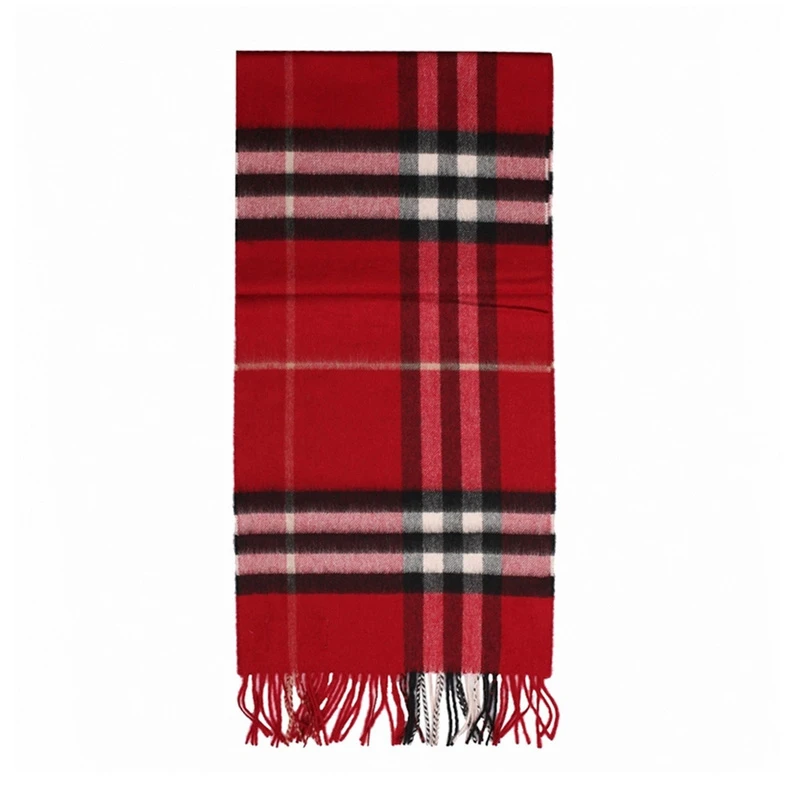 Burberry 巴宝莉 女士红色格纹羊绒围巾 3993742-红色 商品