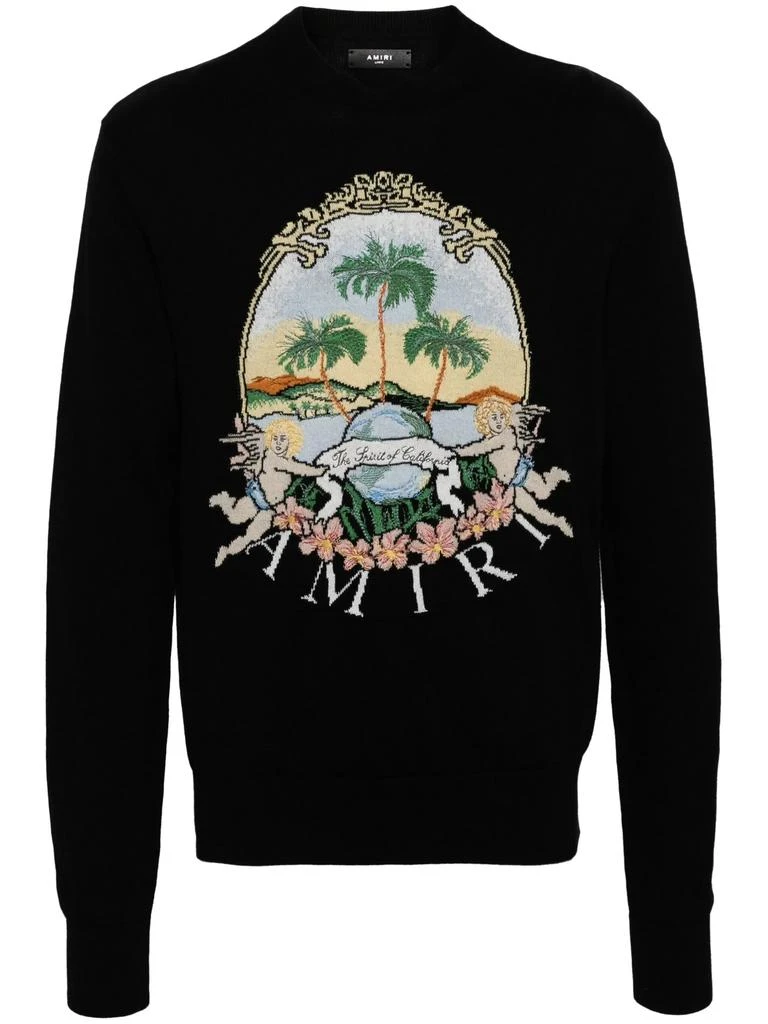 商品AMIRI|AMIRI Men Cherub Palm Tree Crew Long Sleeve,价格¥3559,第5张图片详细描述