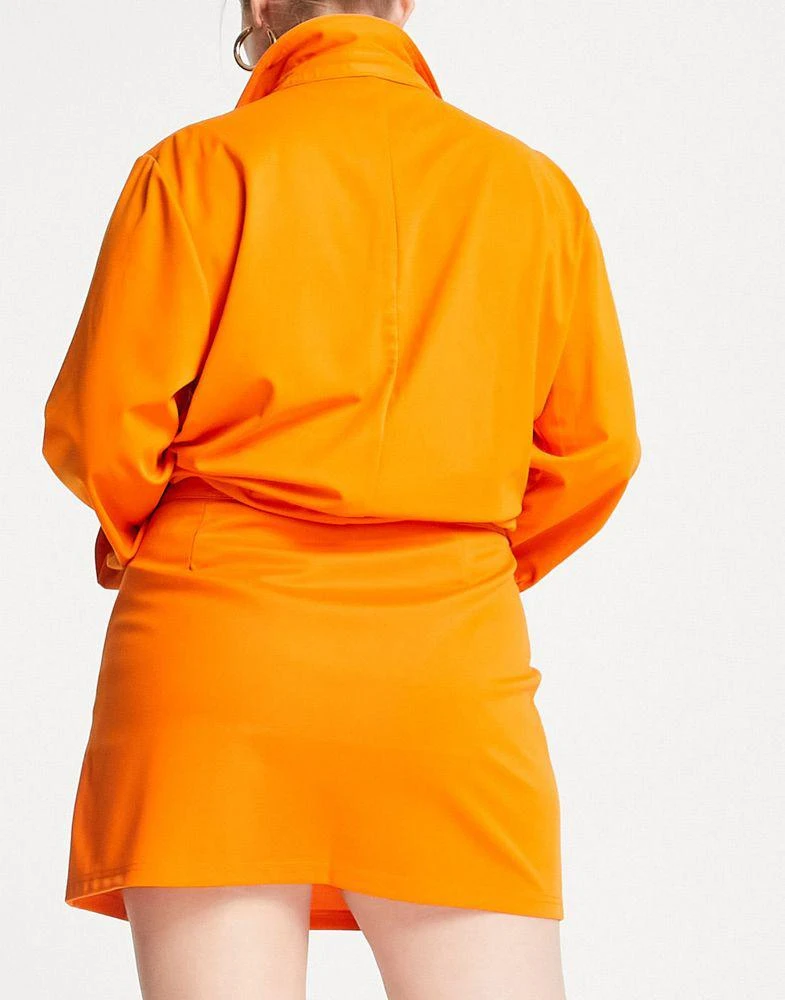 商品Extro & Vert Plus|Extro & Vert Plus a line mini skirt in tangerine,价格¥225,第4张图片详细描述
