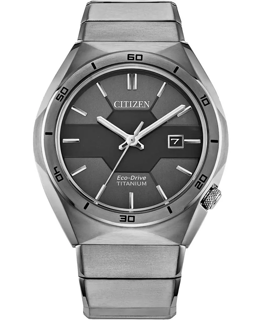 商品Citizen|Men's Armor Eco-Drive Silver-Tone Titanium Bracelet Watch 41mm,价格¥3456,第1张图片