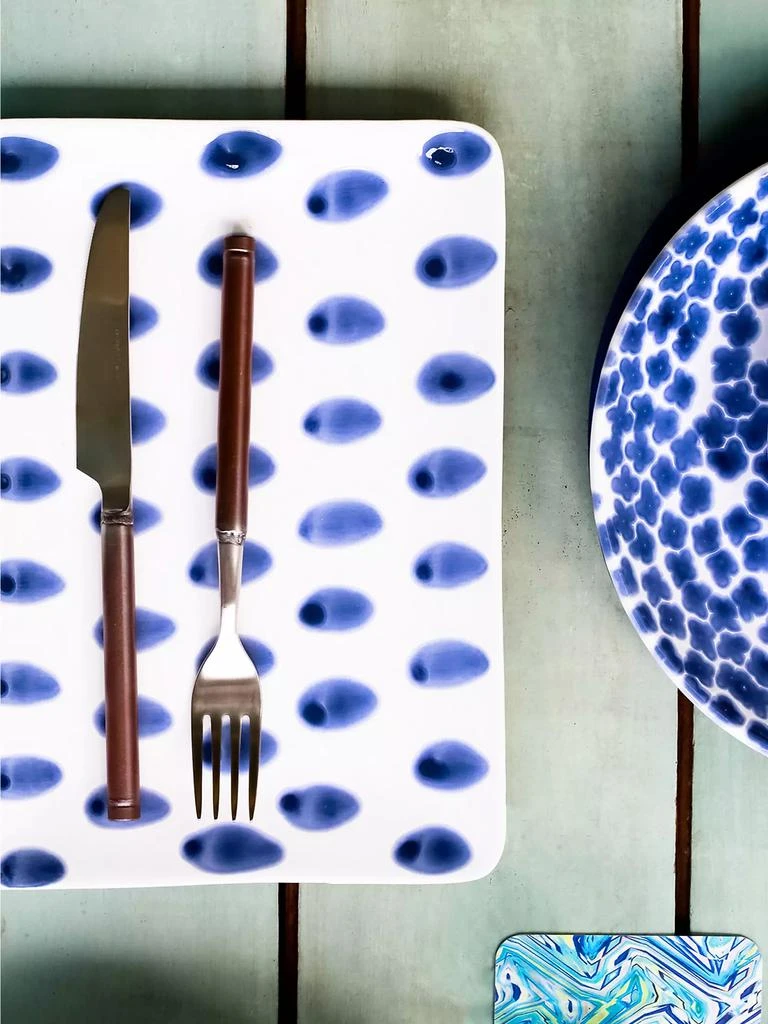 商品Vietri|Viva Santorini Ceramic Dot Small Rectangular Platter,价格¥420,第2张图片详细描述