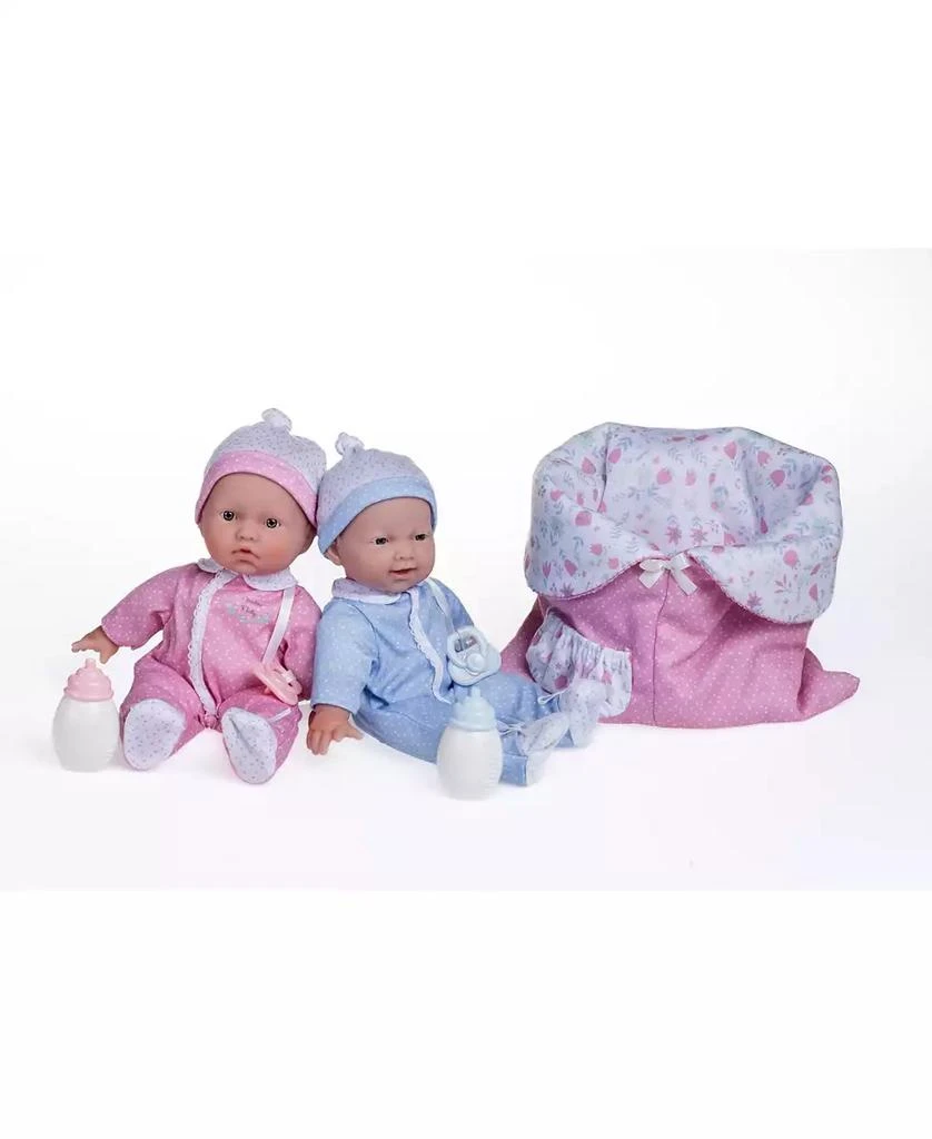 商品JC TOYS|La Baby 12.5" Small Soft Body Dolls Washable Twins Sleeping Bag Gift Set,价格¥247,第1张图片