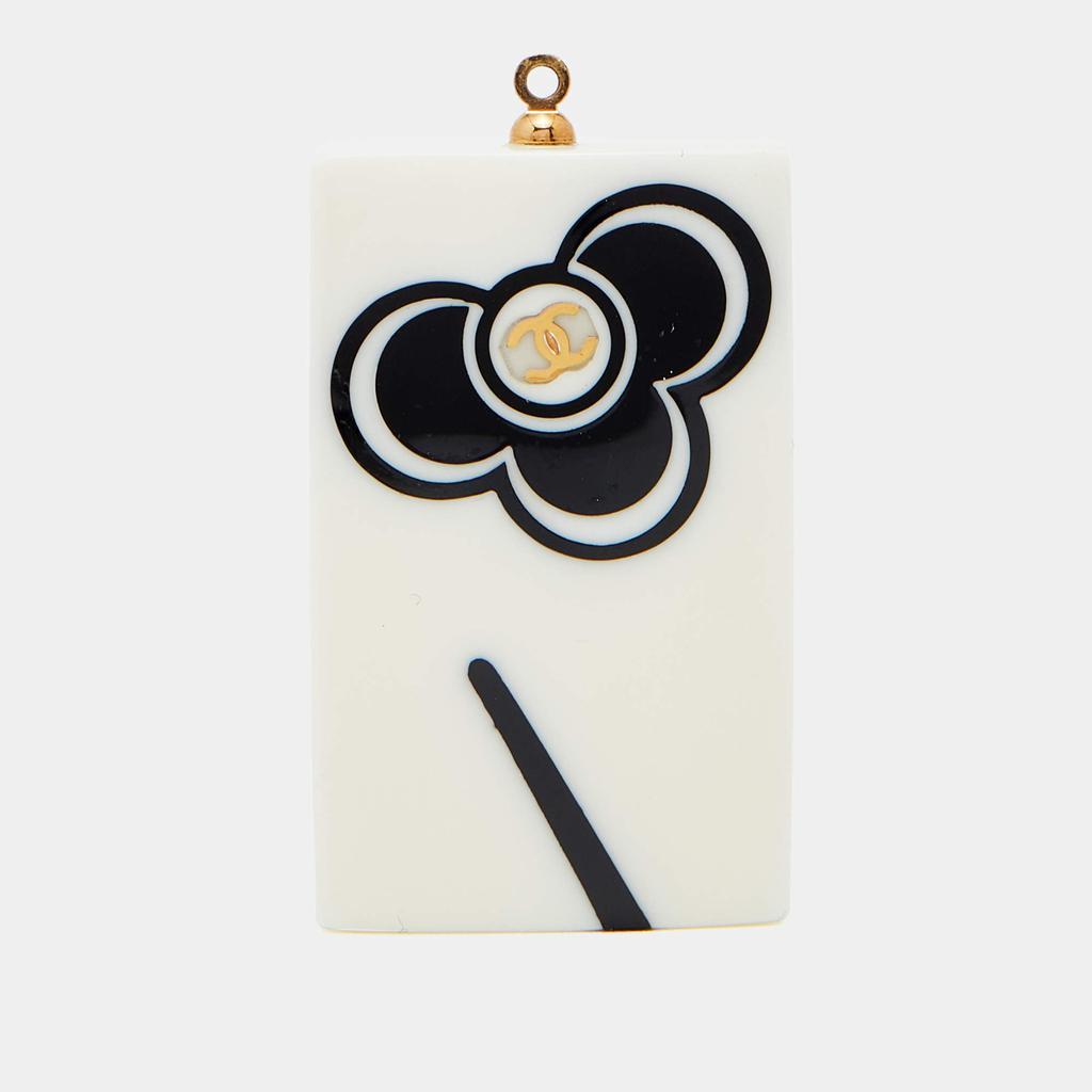 商品[二手商品] Chanel|Chanel Monochrome Leaf Enamel Rectangle Pendant,价格¥3628,第1张图片
