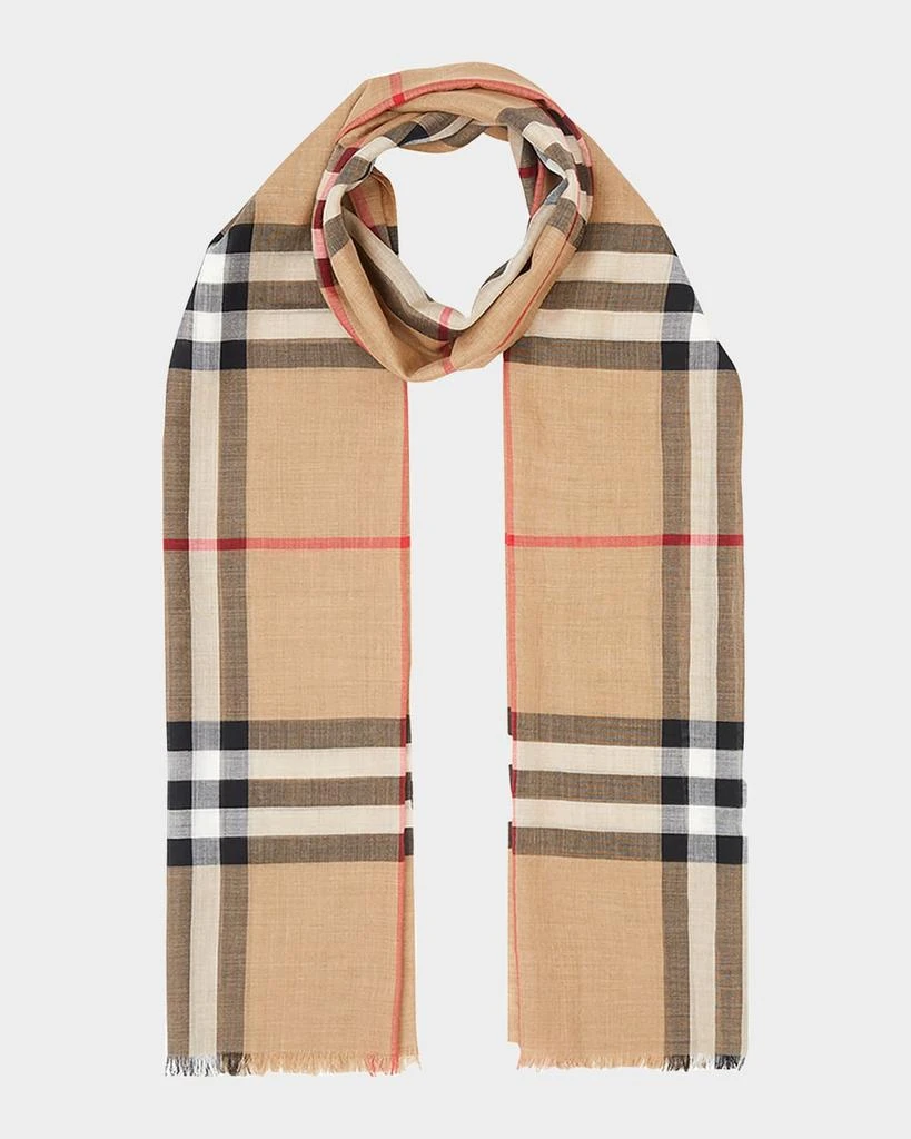 商品Burberry|Giant Check Gauze Scarf,价格¥3682,第1张图片